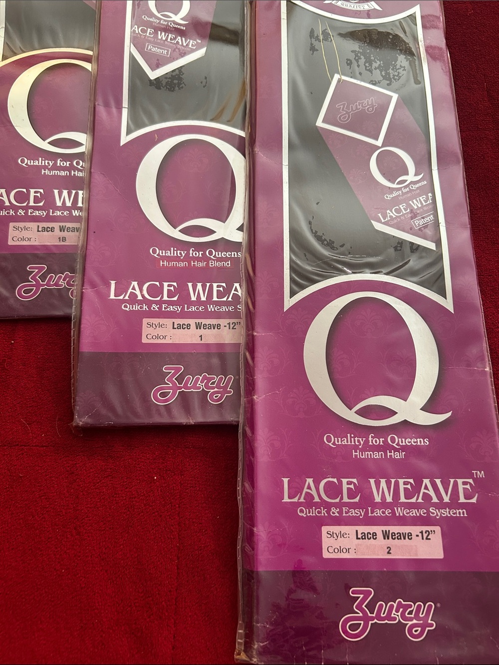 3 packs 12” Zury Q Lace Weave Human Hair